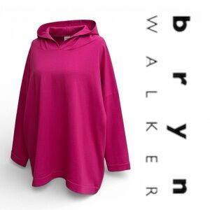 Bryn Walker Hoodie Women Cotton Pink Made in USA Size M NWT